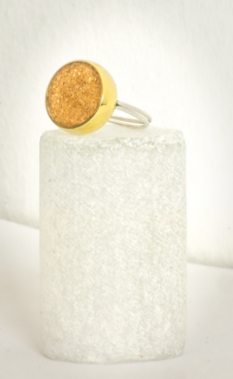 Ring (brass, Sterling Silver and crushed rock): R 690.00 (approx. EURO 47.00)