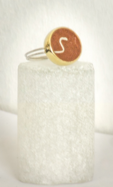Ring (brass, Sterling Silver and crushed rock): R 690.00 (approx. EURO 47.00)